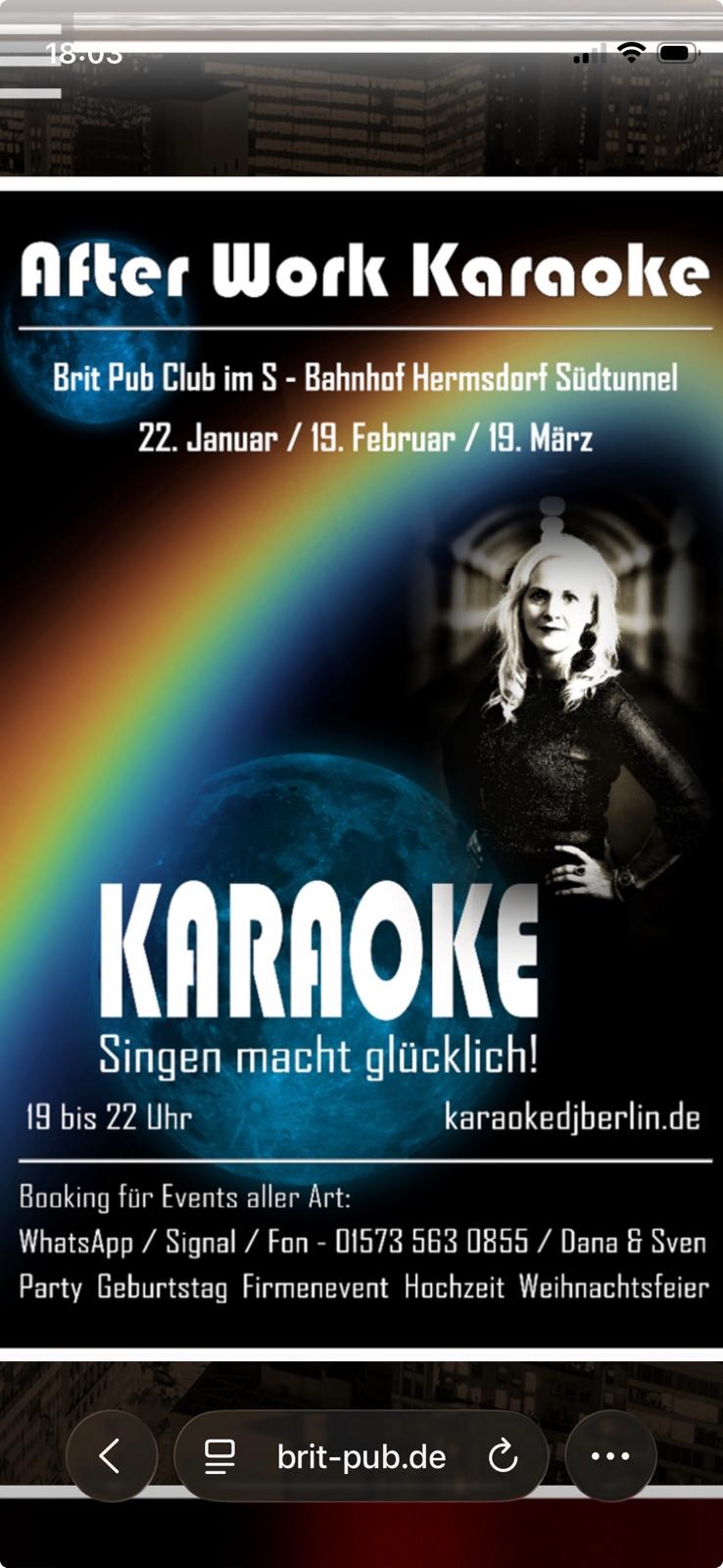 After-Work-Karaoke im Brit Pub Club